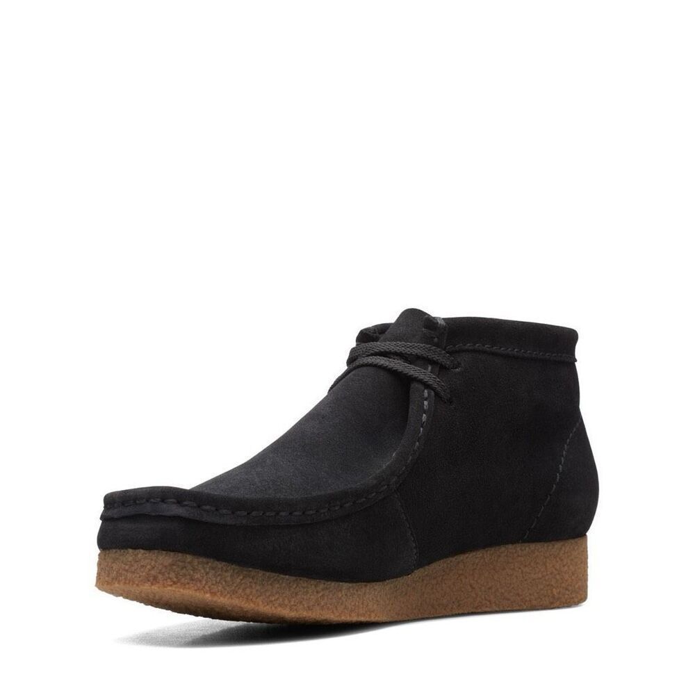 Clarks Mens Black Original Wallabee Lace Up Leather Suede Chukka Boat Shoe Size